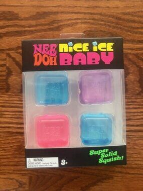 NeeDoh Nice Ice Baby 4 pack Nee Doh Mini Nice Cubes Pink Blue Purple NEW SEALED